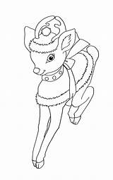 Christmas Reindeer Pages Color Coloring Baby sketch template
