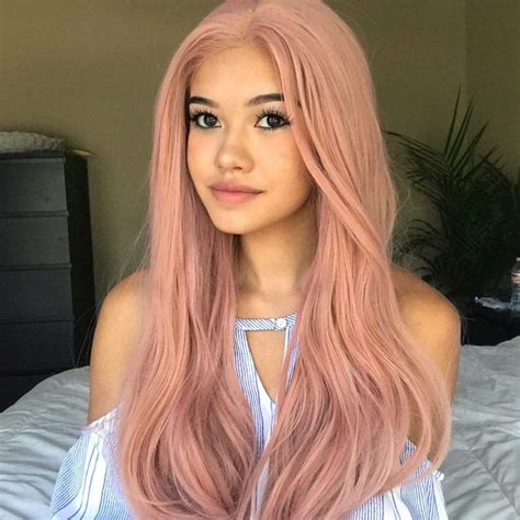 chantiche girl light pink front lace wiglong natural wavy synthetic wigs  women  hand