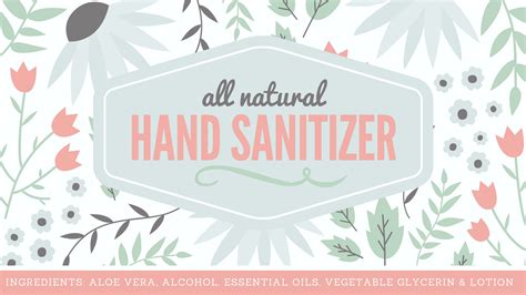natural hand sanitizer label  printable  full recipe