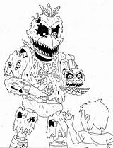 Chica Fnaf Nightmare Coloring Pages Drawing Sketch Printable Getcolorings Mobile Color sketch template