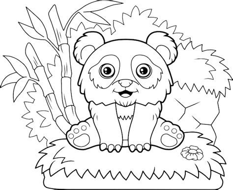 premium vector coloring book  kids   cute panda bear