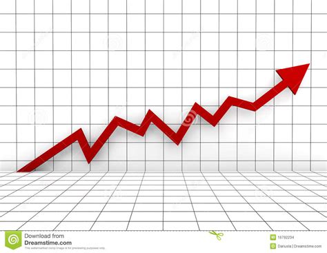 3d Graph Wall Red Arrow High Stock Images Image 16792234