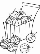 Christmas Box Coloring Pages Balls Ornaments Kids Fun Tree sketch template