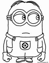 Minion Coloring Dave Despicable Pages Printable sketch template