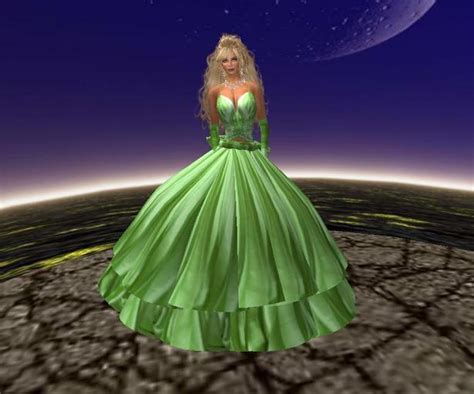 second life marketplace kl zuzane 1c green sexy gown medieval