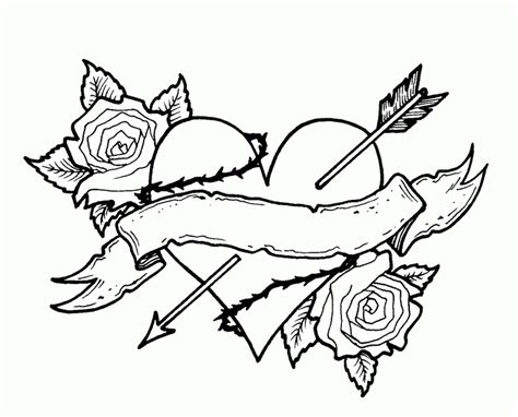 hearts  wings  roses coloring pages   hearts
