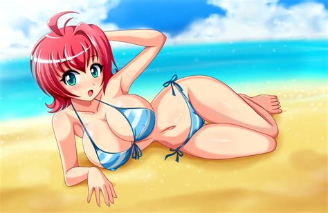 Aqua Eyes Beach Bikini Blush Breasts Cameltoe Clouds Erect