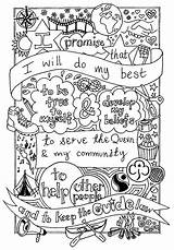 Promise Scout Brownie Brownies Scouts Colouring Girls Daisy Girlguiding Sketchite Trefoil sketch template
