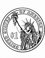 Dollar Liberty Coloring Statua Zjednoczone Stany Moneta Usa Disegni Liberta Colorare Kolorowanka Drukuj sketch template
