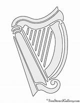 Harp Stencil sketch template