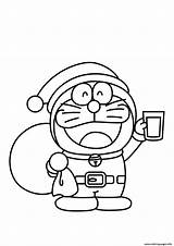 Doraemon Coloring Santa Christmas Pages Drawing Printable Colorare Book Da Color Online Immagini Getdrawings sketch template