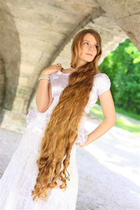 sweet girl with knee length long hair girls with very long hair