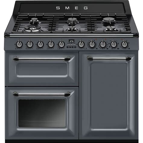 smeg trgr cm victoria dual fuel range cooker slate grey adams  jarrett