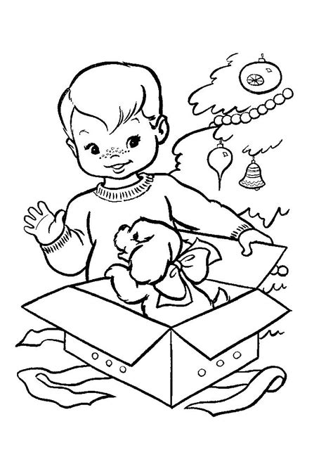 boy outline coloring page
