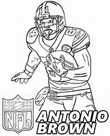 Coloring Pages Football Antonio Brown Player American Brady Tom Nfl Colts Printable Cleveland Steelers Pittsburgh Famous Players Drawing Show Indianapolis sketch template