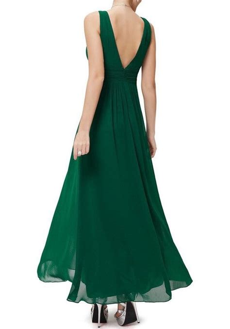 green plain draped  neck elegant chiffon maxi dress dresses bridesmaid dresses red long