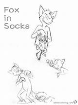 Fox Coloring Socks Seuss Dr Pages Sketches Printable sketch template