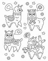Coloring Cute Pages Kaleidoscope Too Llamas Downloadable Popular sketch template