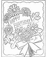Birthday Coloring Happy Cards Printable Pages Card Sheets Kids Presents Colouring Drawing Teacher Folding Template Girls Appreciation Spanish Flower Mom sketch template
