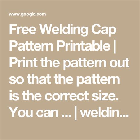 printable welders cap pattern printable word searches