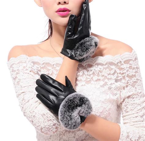 women s autumn and winter thicken fleece lining glove lady s natural