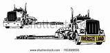 Semi Lowboy Peterbilt Trucking sketch template