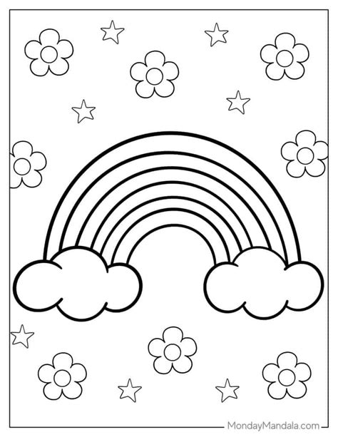 coloring book pages  rainbows