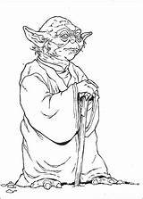 Yoda Coloring Pages Wise Supercoloring Star Wars Master sketch template