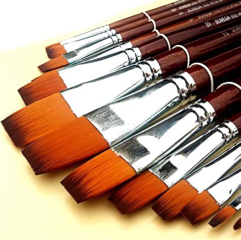 collection flat paint brushes set   synthetic  artist