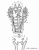 Unir Esqueleto Relier Skelett Squelette Verbinden Juego Pontos Punkte Ligar Medonho Hellokids Drucken Ausmalen sketch template
