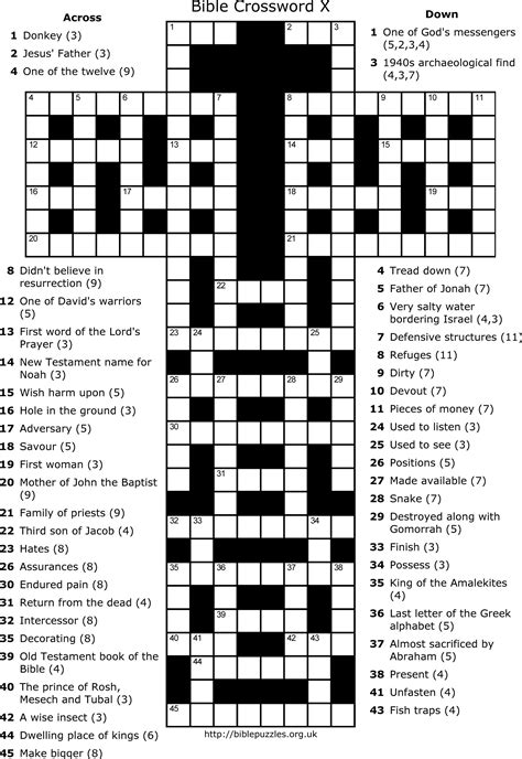 printable sunday school crossword puzzles printable crossword