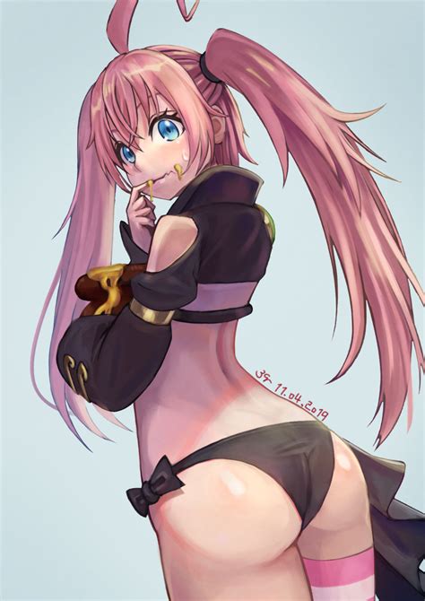 safebooru 1girl 2019 ahoge arched back ass bangs black