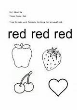 Red Color Worksheets Worksheet Colours Age Practice Words sketch template