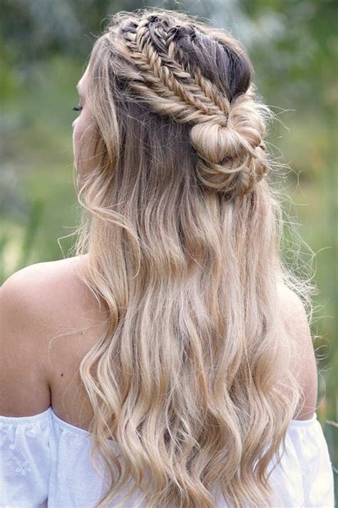 how beautiful is this braided half up bun get this and
