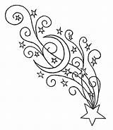 Shooting Star Drawing Coloring Pages Line Tattoo Stars Falling Moon Deviantart Clipart Nautical Drawings Adults Tattoos Printable Sketches Cliparts Designs sketch template