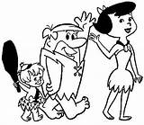 Flintstones Coloring Cartoons Pages Printable Drawing Drawings sketch template