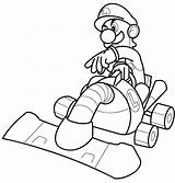 Coloring Kart Mario Pages Popular sketch template