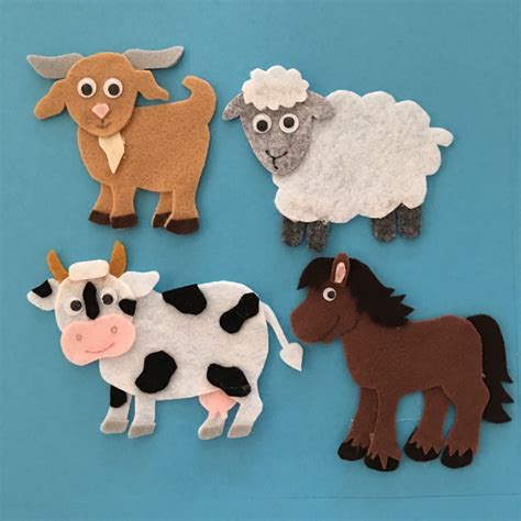 farm felt board pattern features  animals  farmer etsy