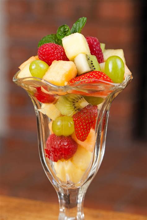 healthy fruit cocktail in parfait glass stock image image of parfait