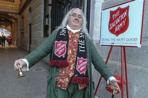 ben franklin founding father and salvation army bell ringer we the
