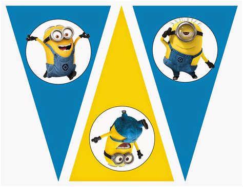 minions  printable bunting labels  toppers   fiesta