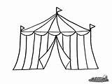 Cirque Chapiteau Coloriage Imprimer Zirkuszelt Zirkus Tent Schwarz sketch template
