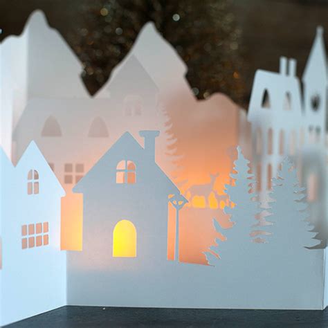 paper cut winter village   holiday decorations