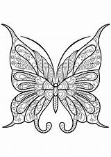 Butterfly Coloring Butterflies Kids Patterns Beautiful Pages Zentangle Printable Adult Coloriage Adults Supercoloring Nature sketch template