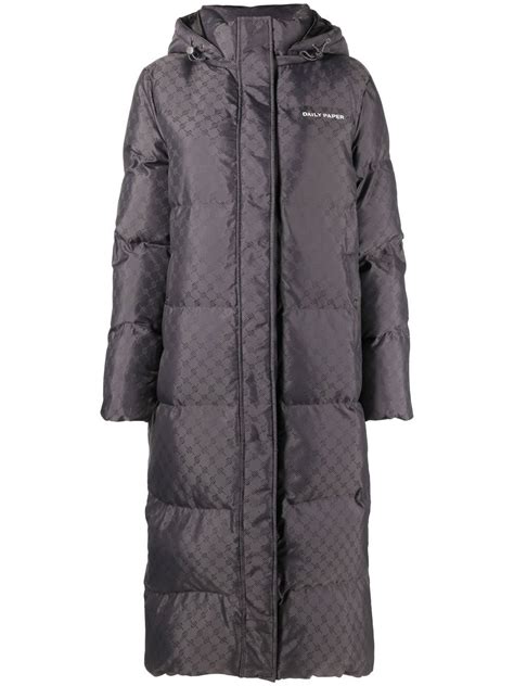 daily paper grey nisbeth monogram jacquard puffer coat modesens