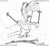 Losing Skis Woman Her Toonaday Royalty Outline Illustration Cartoon Rf Clip 2021 sketch template