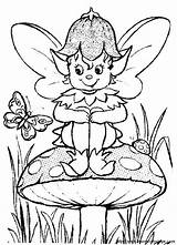 Elf Coloring Butterfly Mushroom Pages Elfen Elfjes Coloring2000 Thema Feeën Colouring Kleurplaten Browser Ok Internet Change Case Will sketch template
