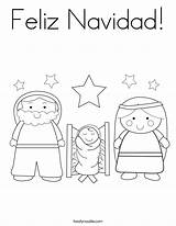Navidad Feliz Nativity sketch template