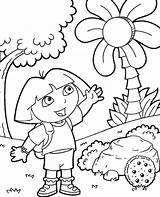 Dora Coloring Colouring Color Pages Topcoloringpages Motive Print Children sketch template