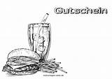Gutscheine Gutschein Fastfood Kostenlose Voucher sketch template